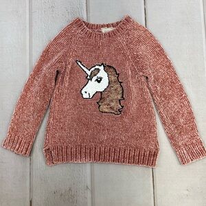Btween‎ Unicorn Sequin Velour Knit Sweater SIZE 8